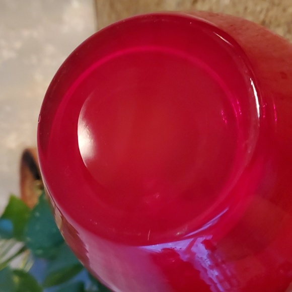 Zabkowice red glass vase - Picture 7 of 14